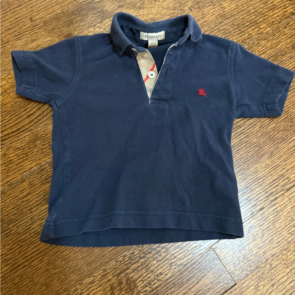 Burberry kids faded blue polo shirt. 3T